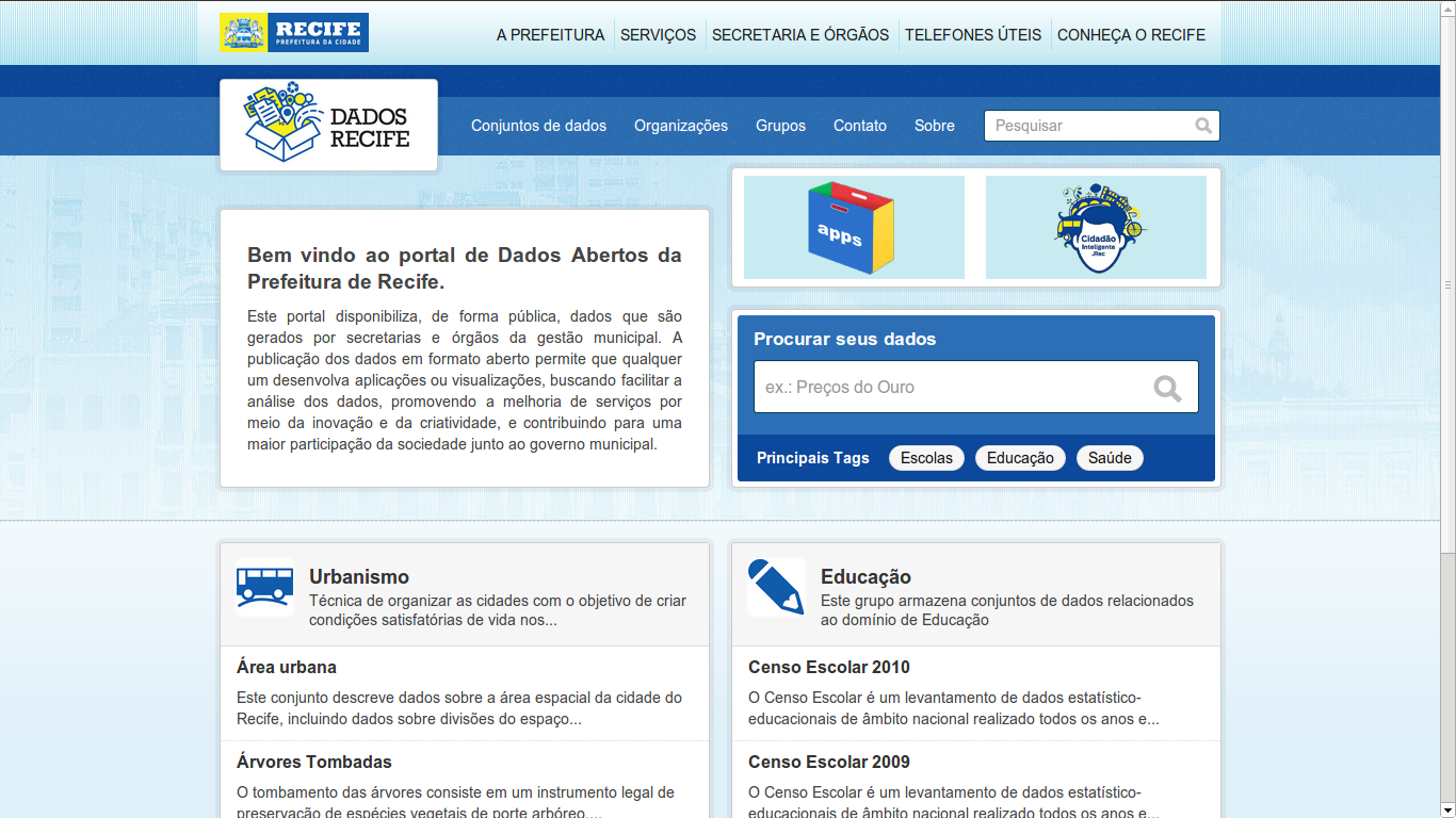 Portal de dados abertos de Recife http://dados.recife.pe.gov.br/