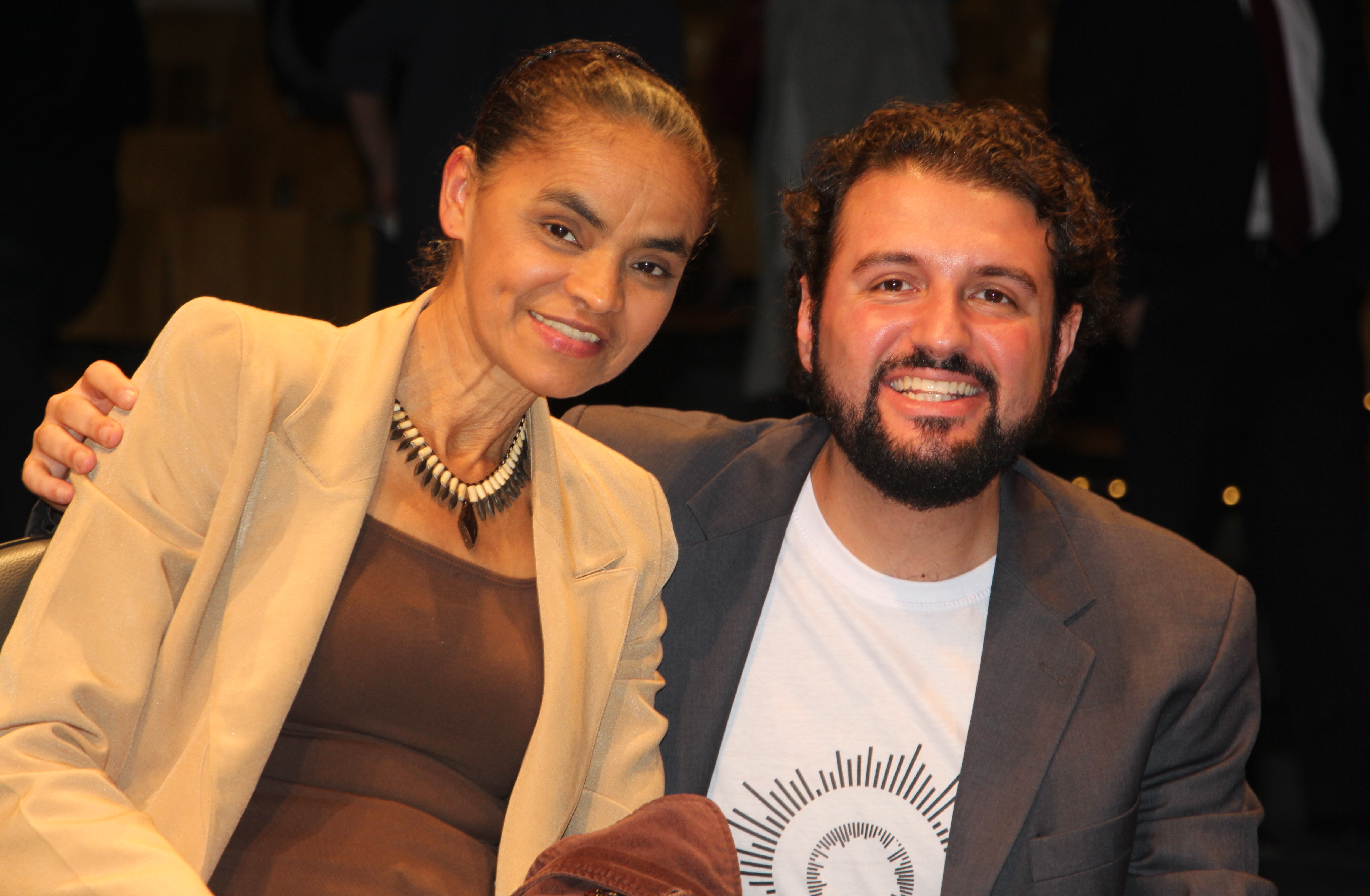 Marina Silva e o diretor executivo da Open Knowledge Brasil, Everton Alvarenga. Foto: Isabela Meleiro